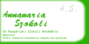 annamaria szokoli business card